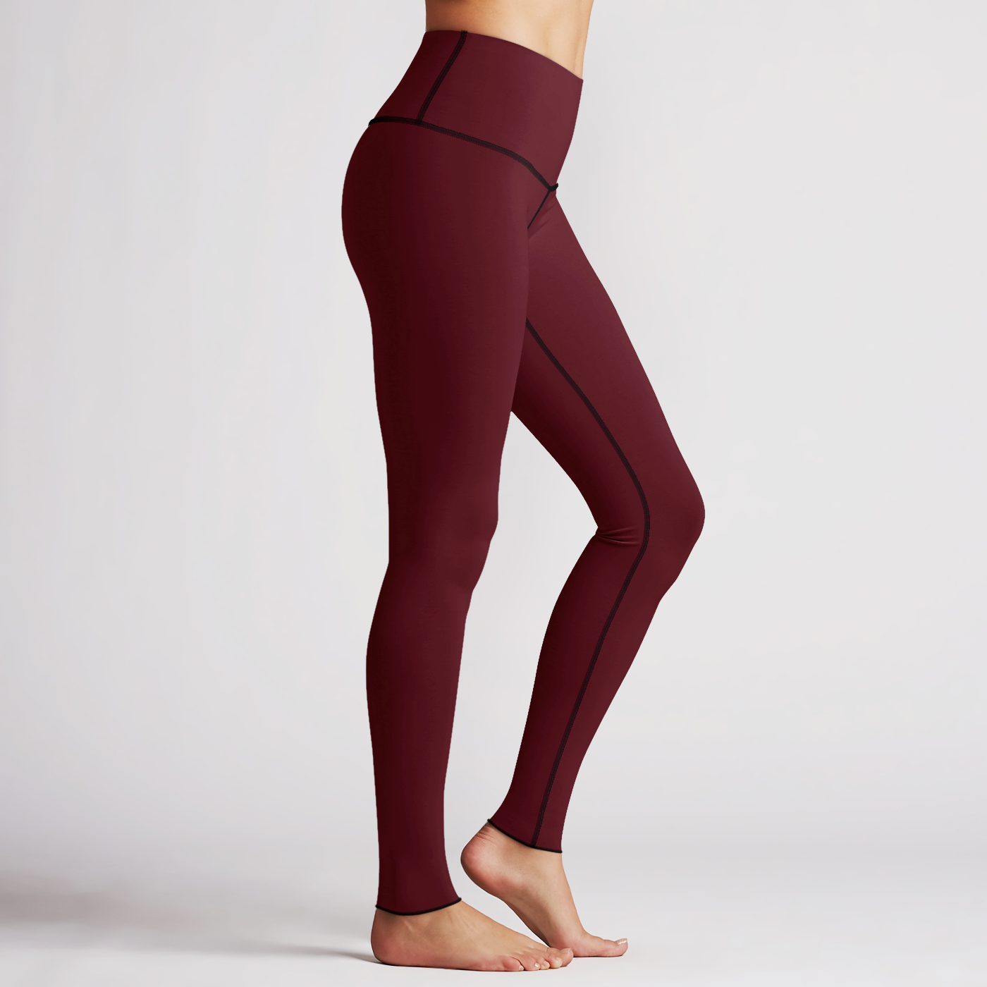 Solid Sandalwood High Waist Reversible Leggings