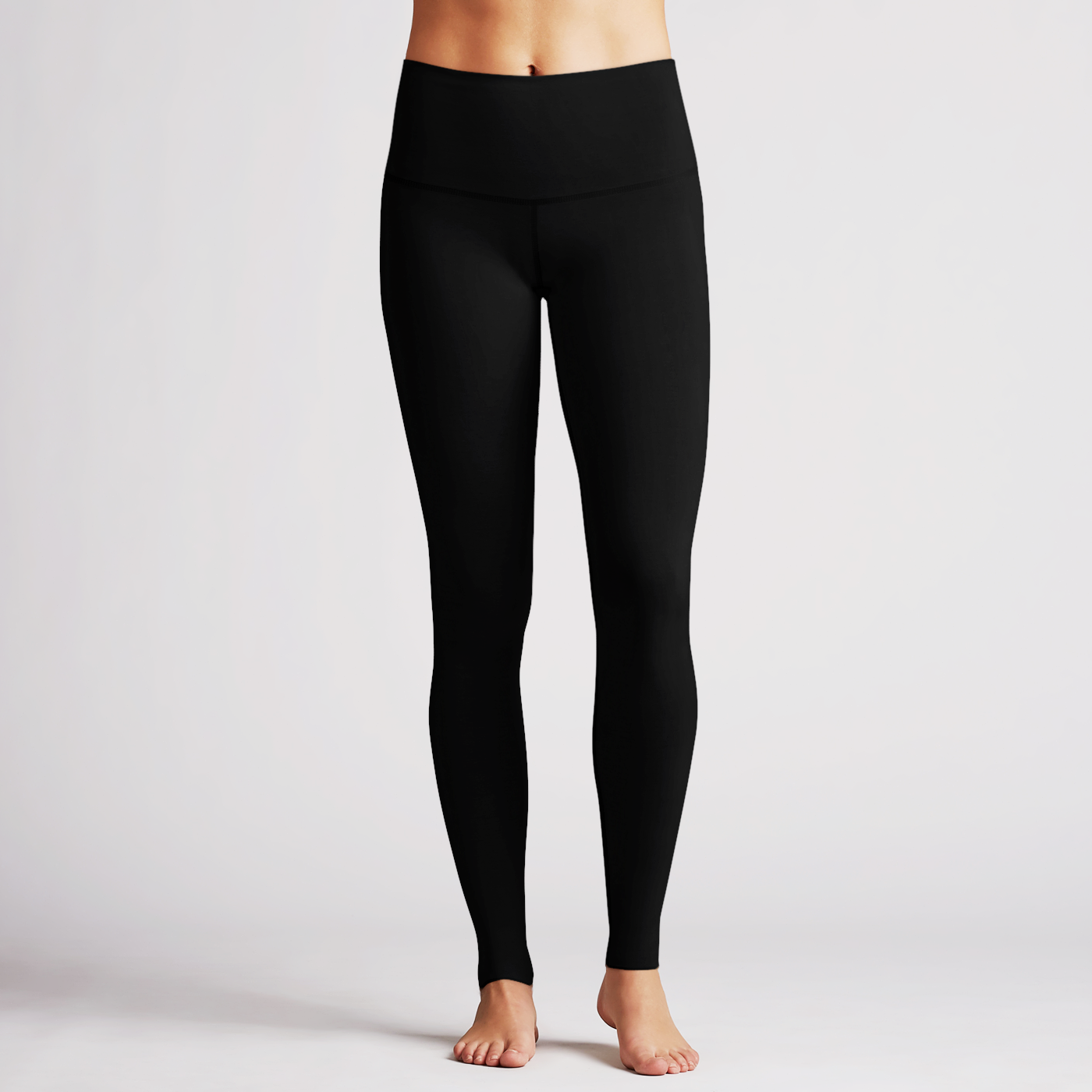 Solid Black High Waist Reversible Womens Leggings