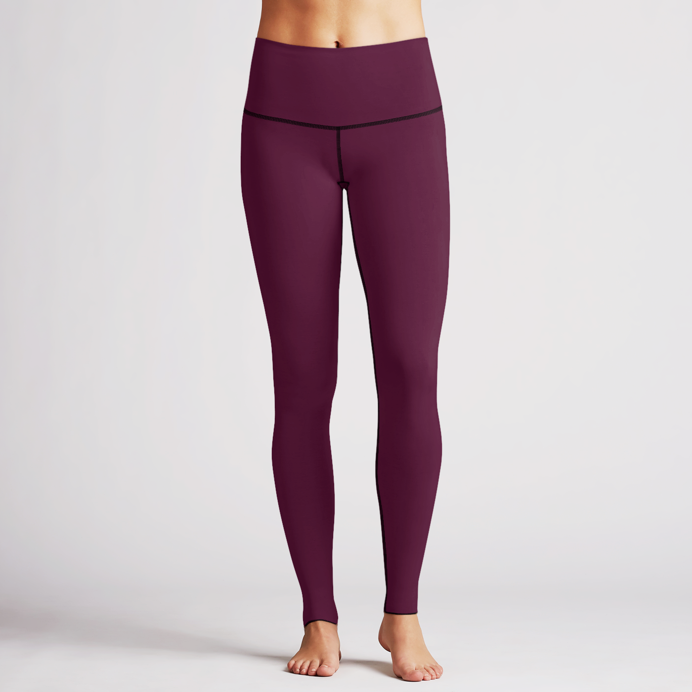 Solid Berry High Waist Reversible Womens Leggings