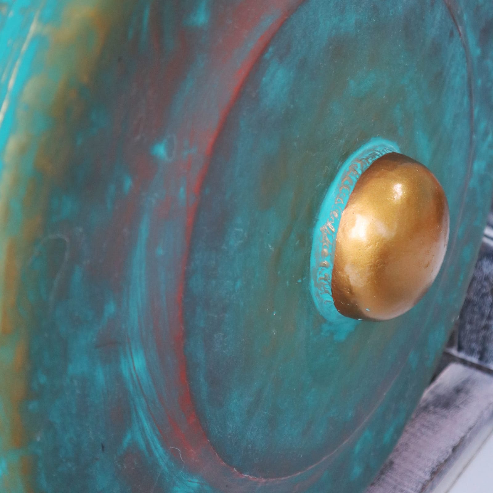 Medium Healing Gong in Stand - 20 inches- Greenwash