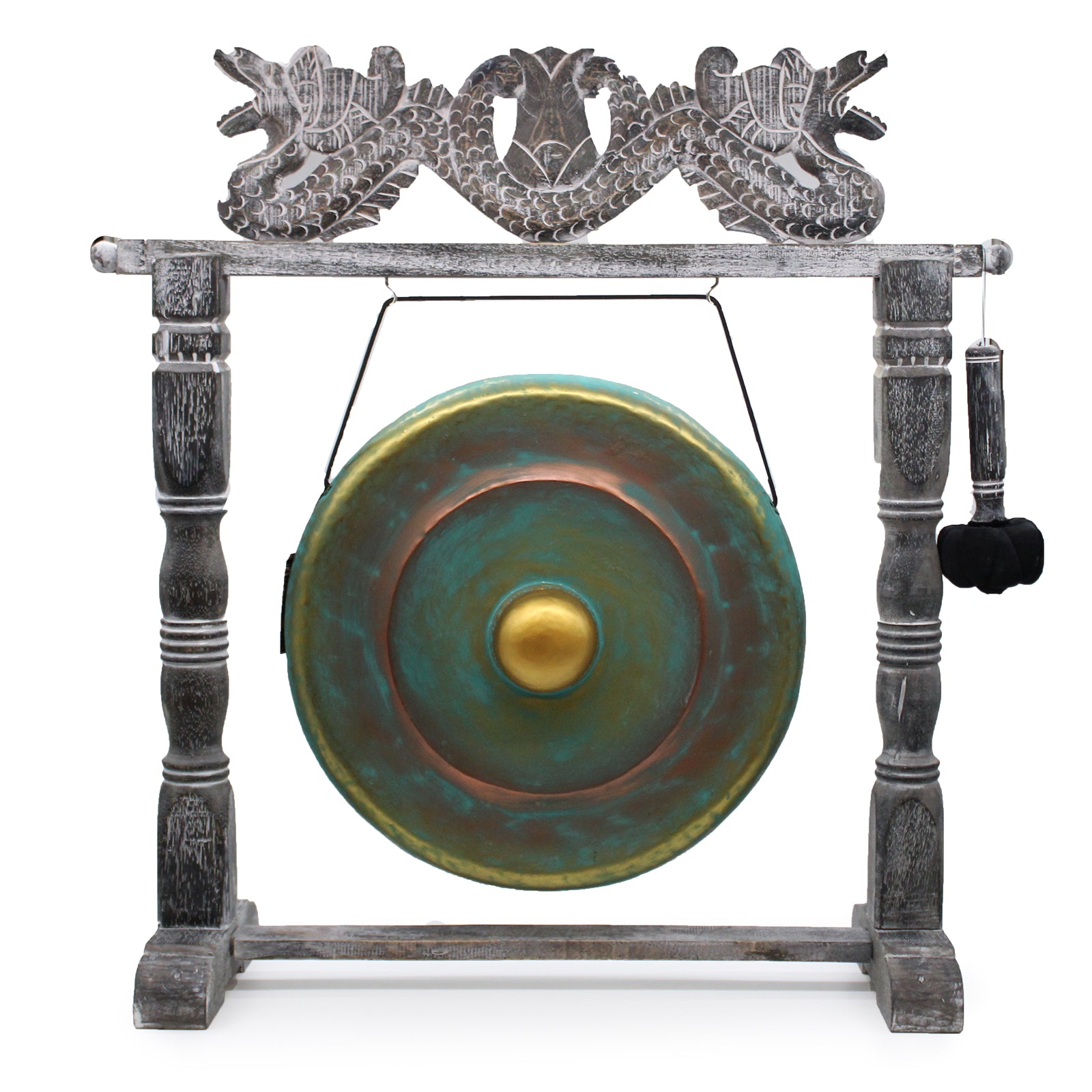 Medium Healing Gong in Stand - 20 inches- Greenwash