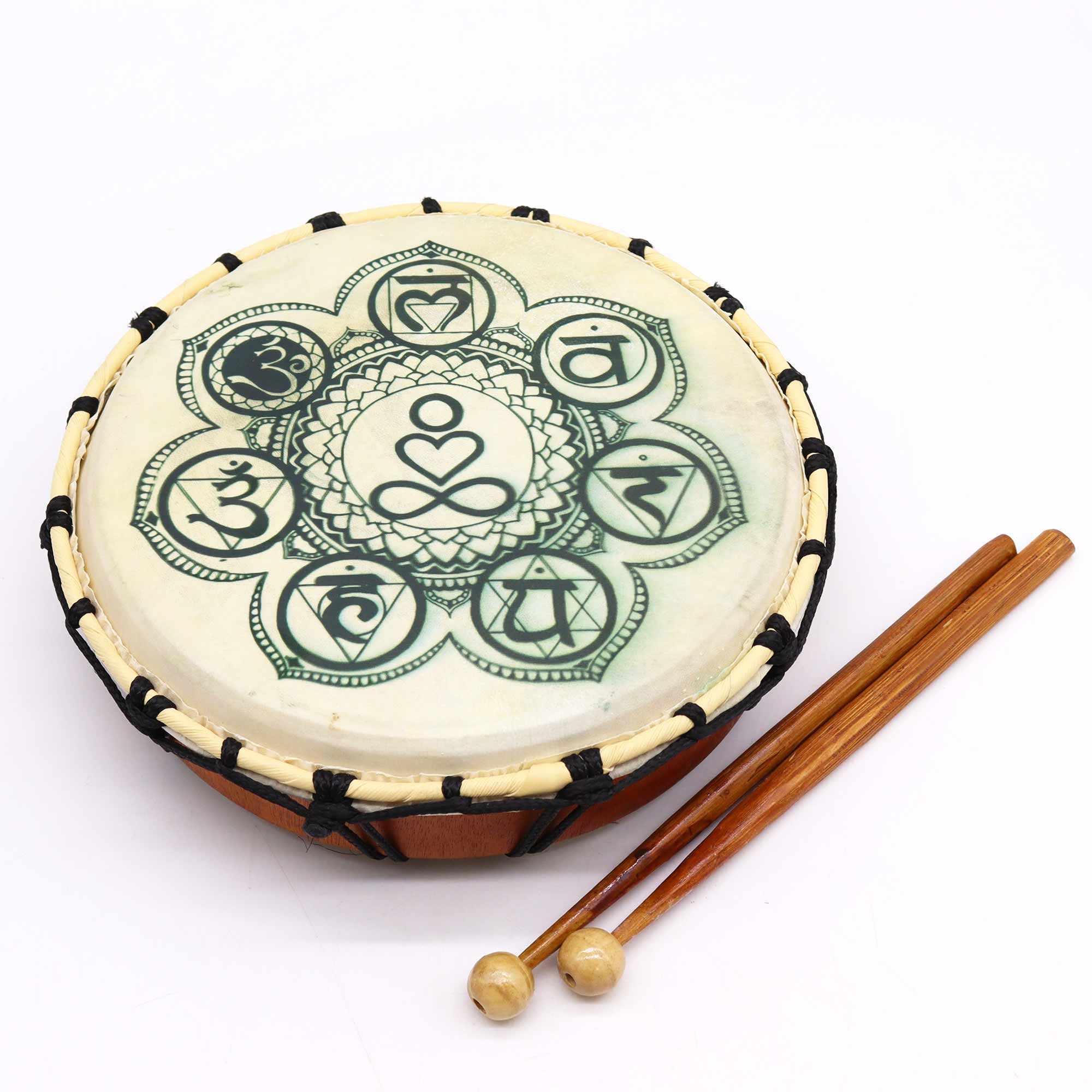 Chakra Shamanic Drum with Sticks - 10 inches