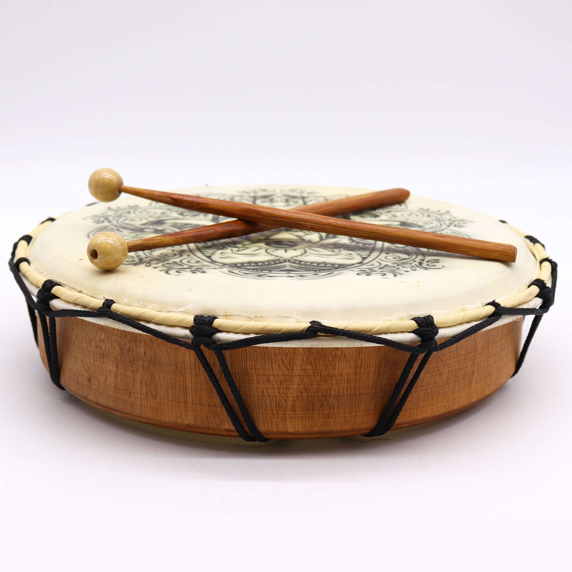 Healing Hamsa Shamanic Drum with Two Sticks - 12 "