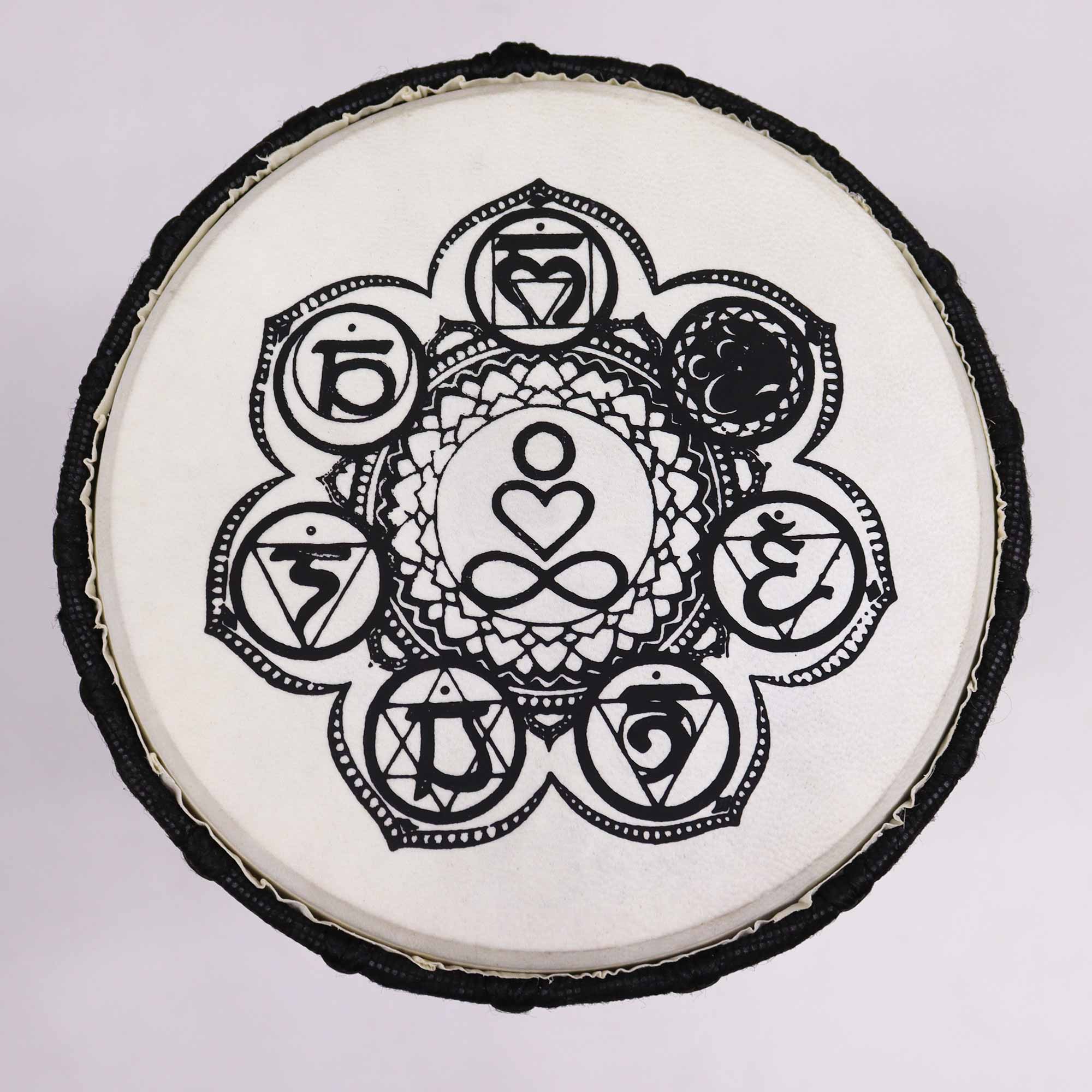 Chakra Wide Top Djembe Drum - 12 inches