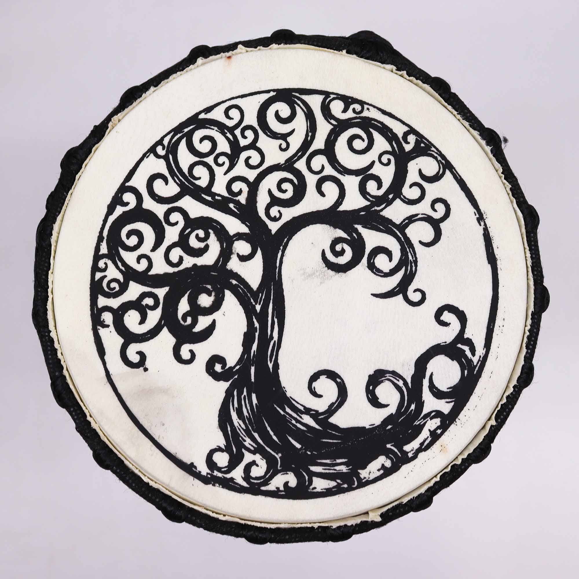 Tree of Life Wide Top Djembe Drum - 15 inches