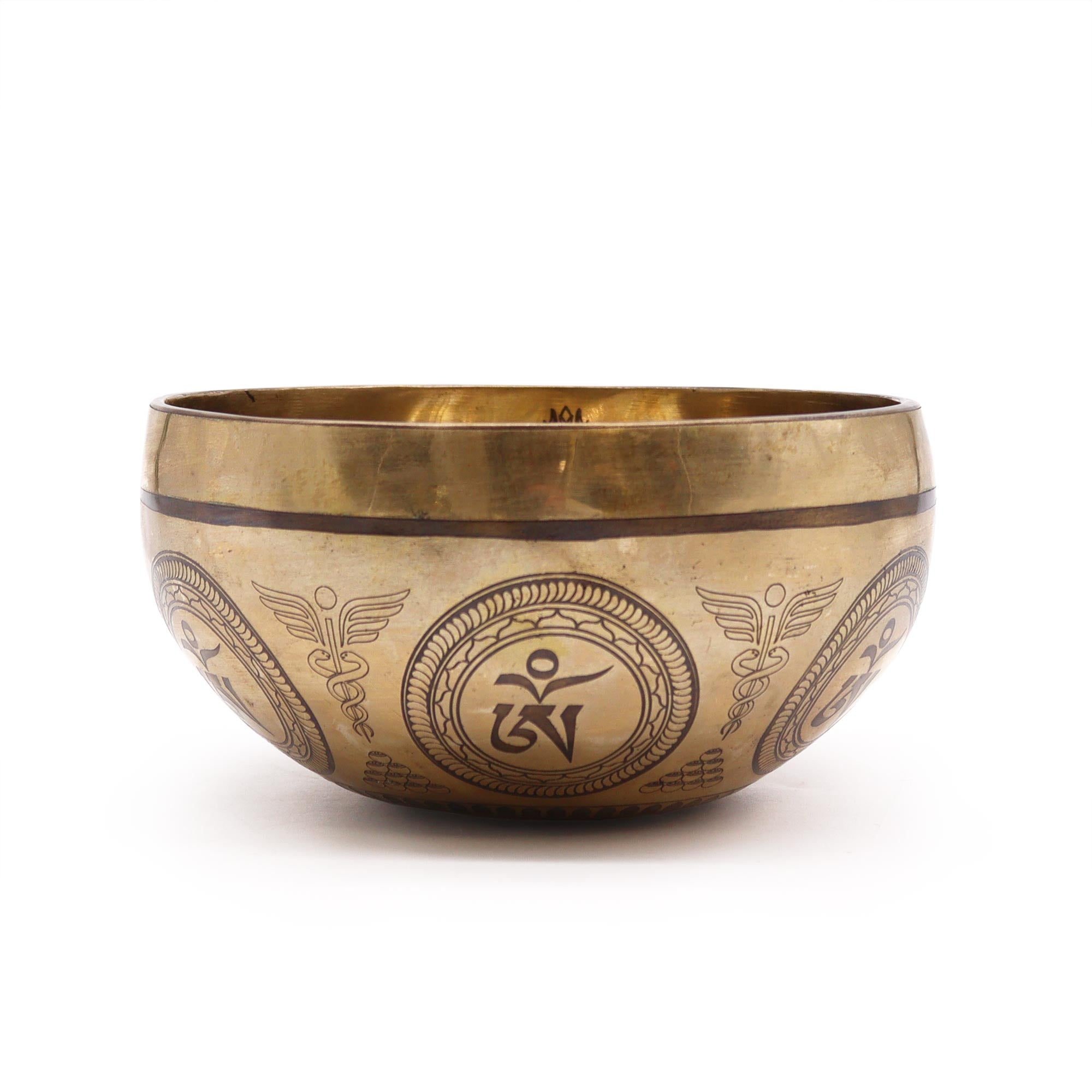 Tibetan Healing Engraved Bowl - 6.3" - Bodhi Tree Buddha