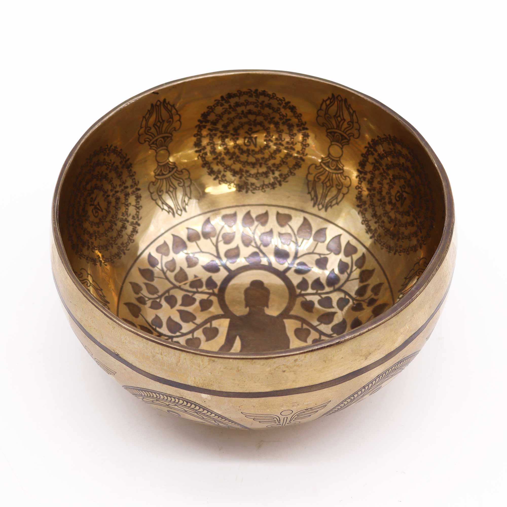 Tibetan Healing Engraved Bowl - 6.3" - Bodhi Tree Buddha