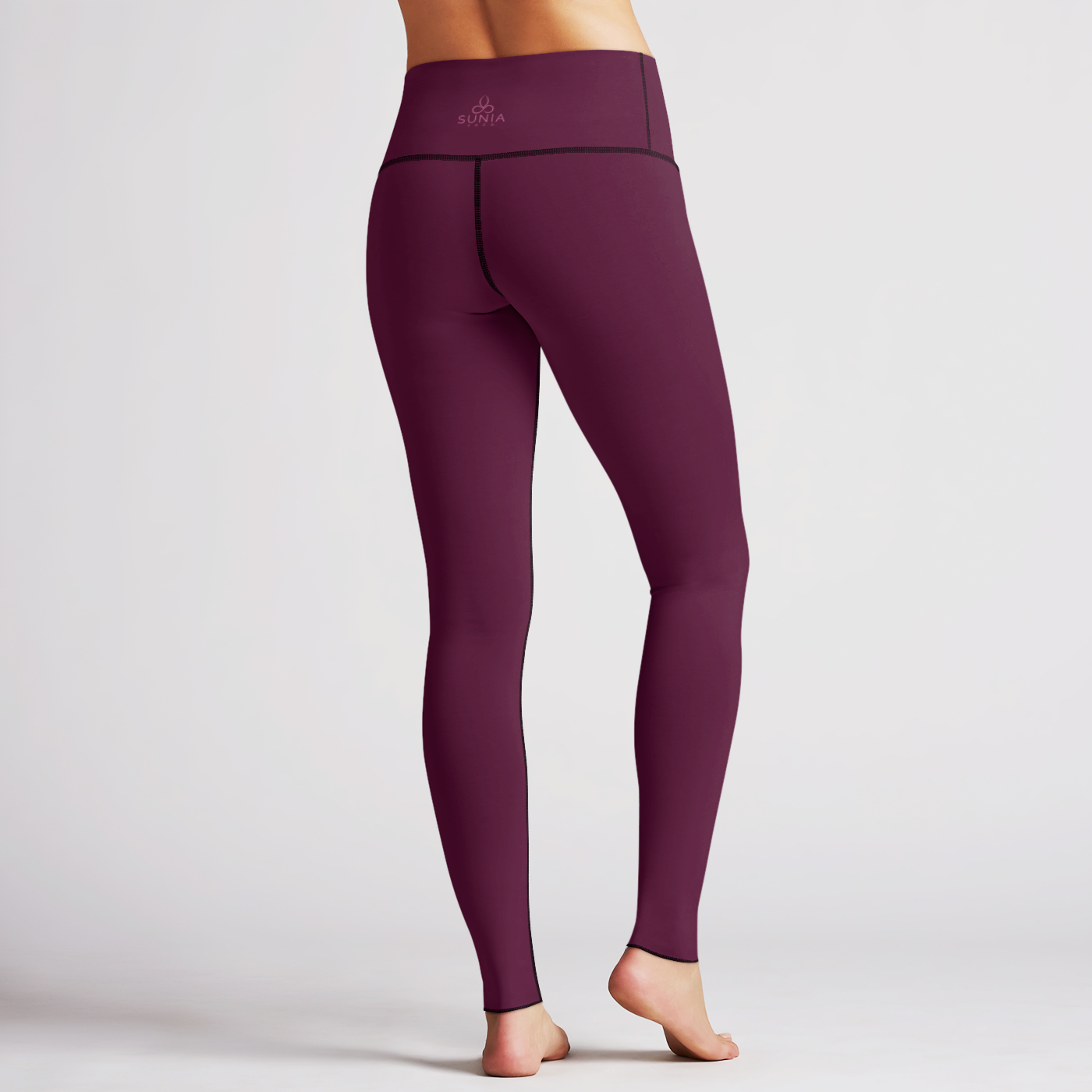 Solid Berry High Waist Reversible Womens Leggings