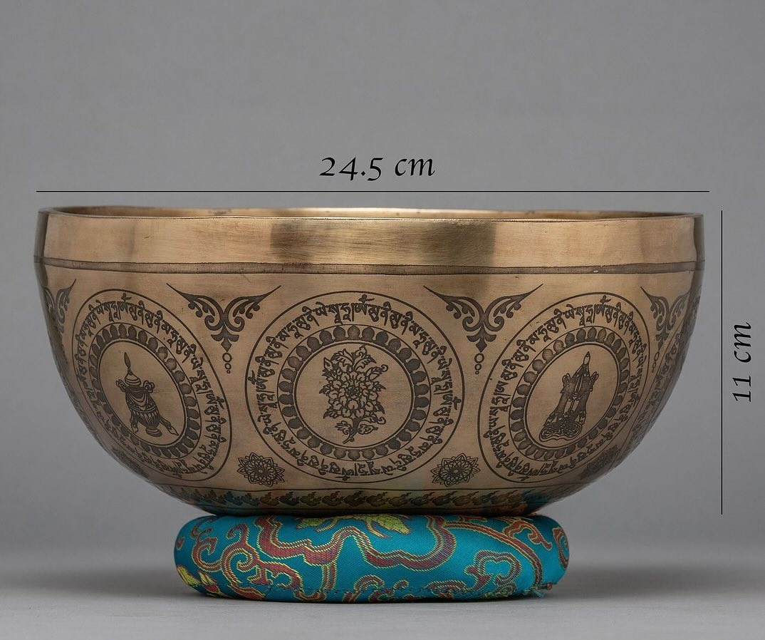 Handmade healing etching carving note tuning singing bowl set