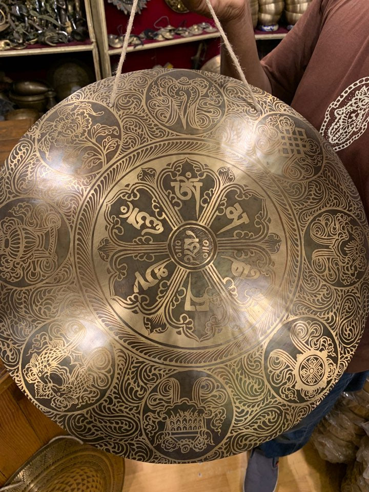 Handmade Healing Special Etching Carving Gongs sizes 18"-24"