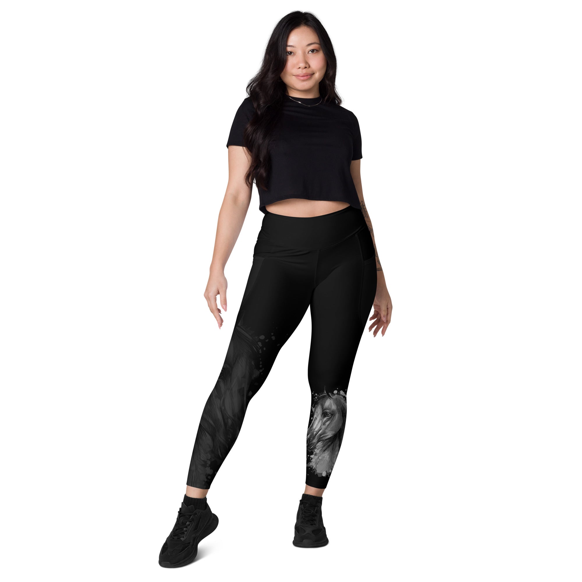 Arabian horse high waist Leggings with pockets