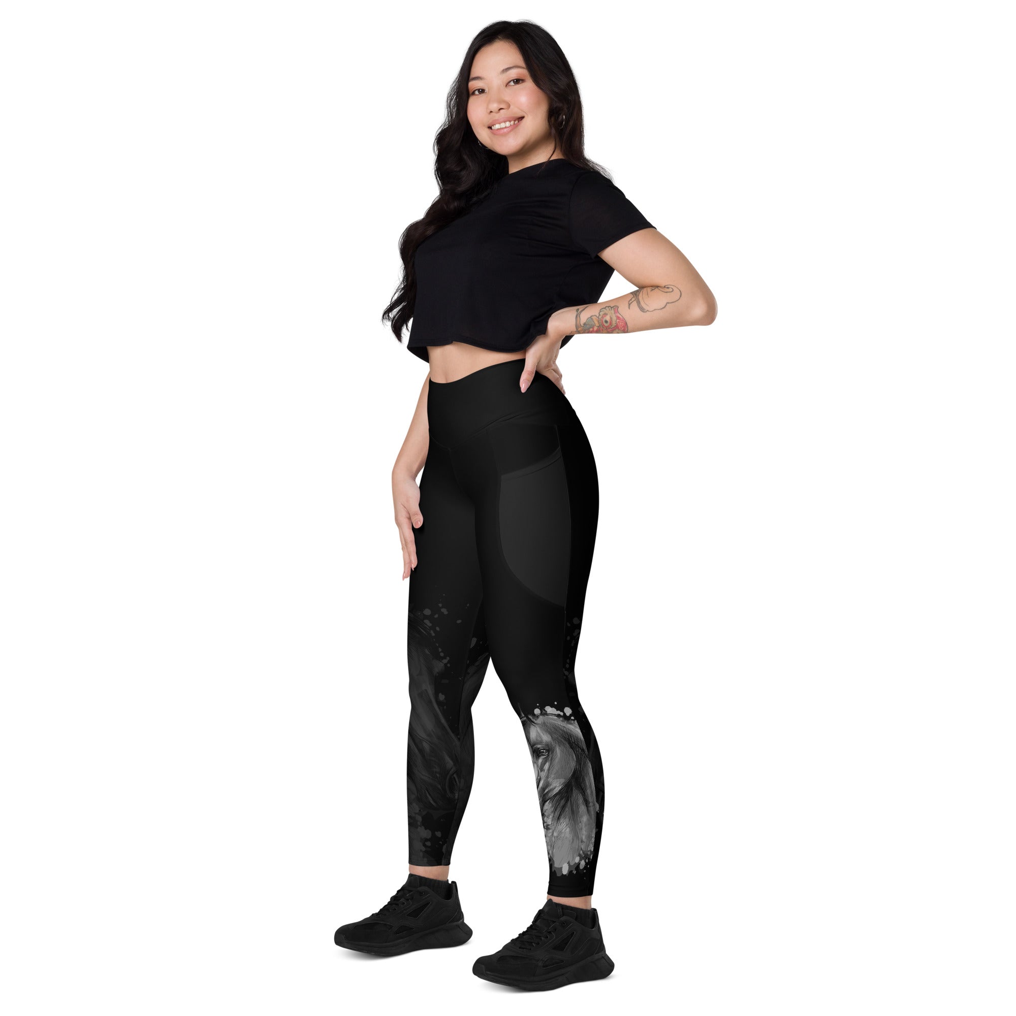 Arabian horse high waist Leggings with pockets