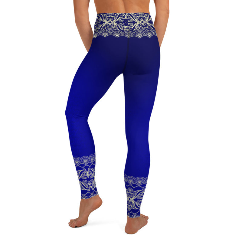 Satya (Blue) High Waist Womens Yoga Leggings
