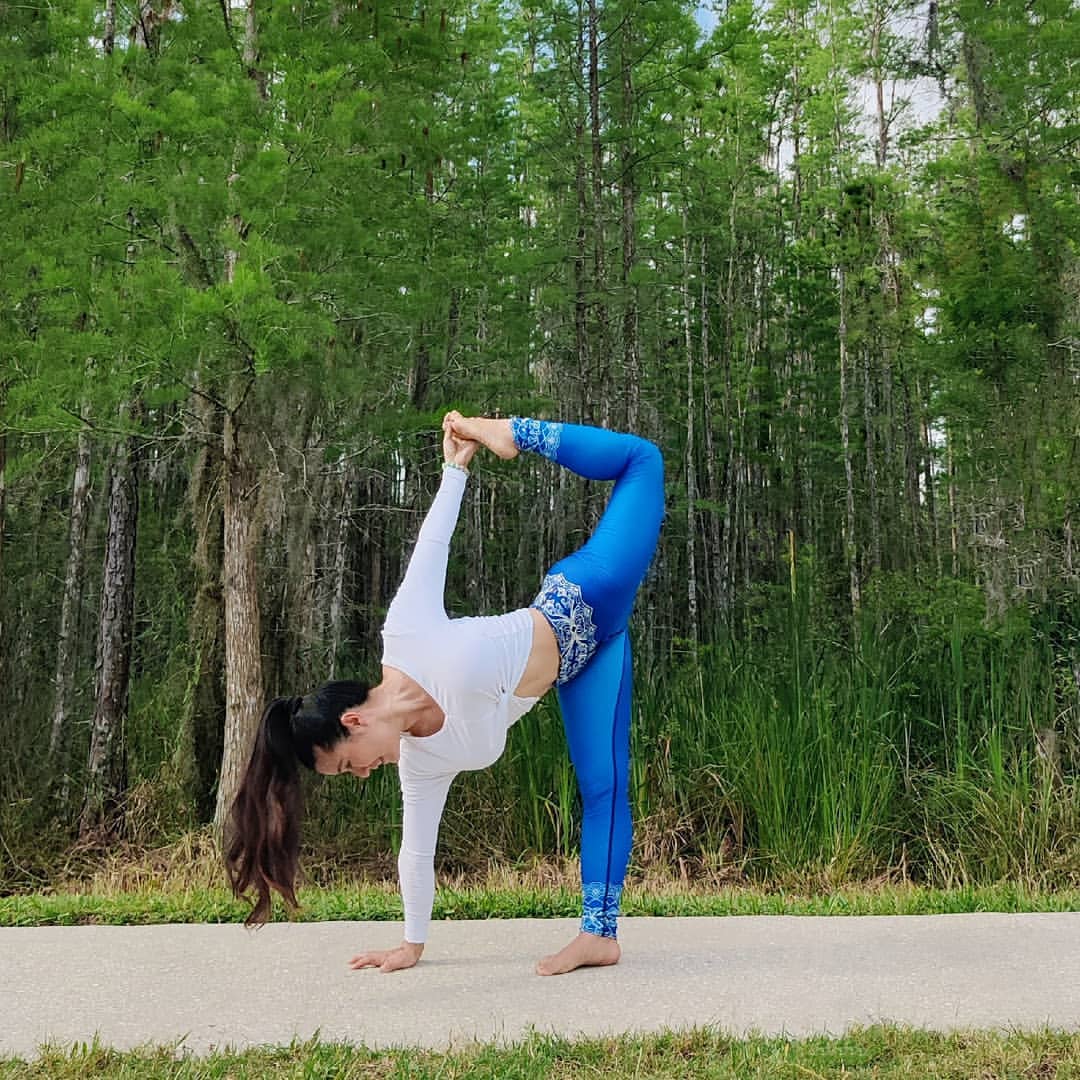 Satya (Blue) High Waist Womens Yoga Leggings