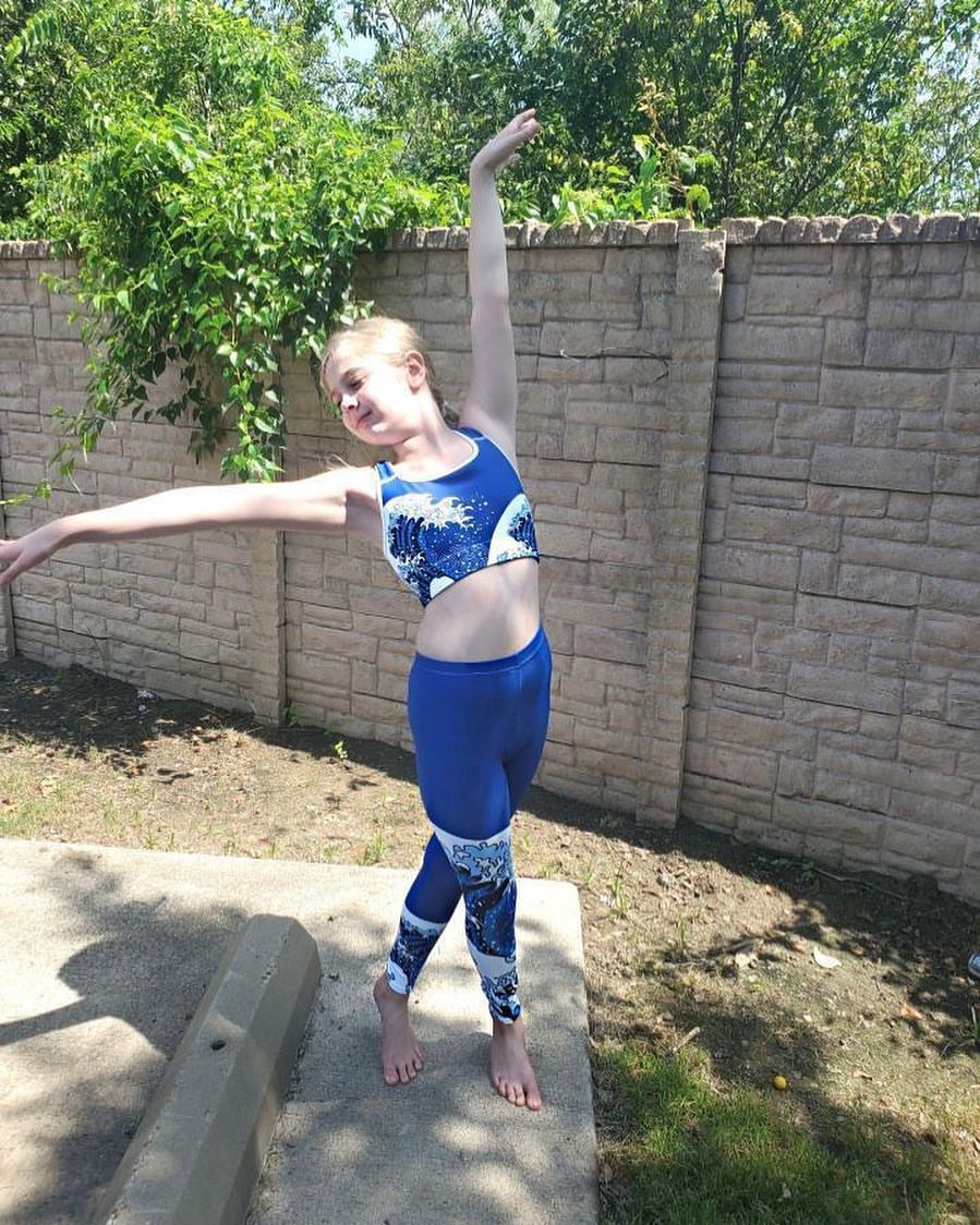 Japanese Waves Leggings for Girls
