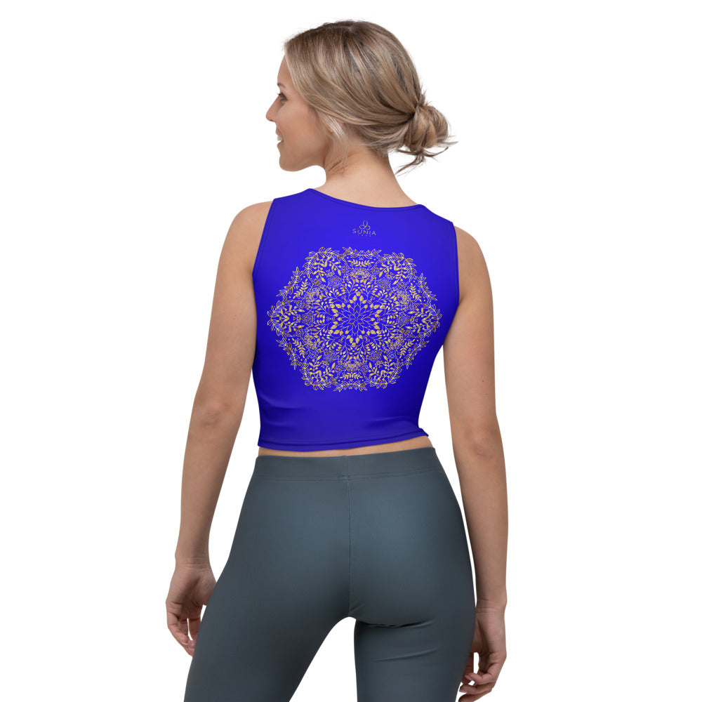 Blue Gold Mandala Crop Tank Top