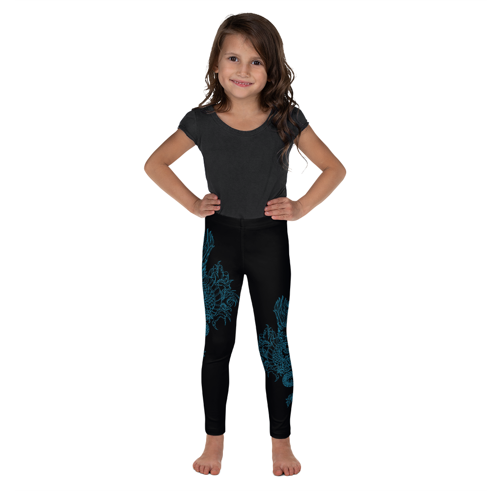 Blue Double Dragon Kid's Leggings