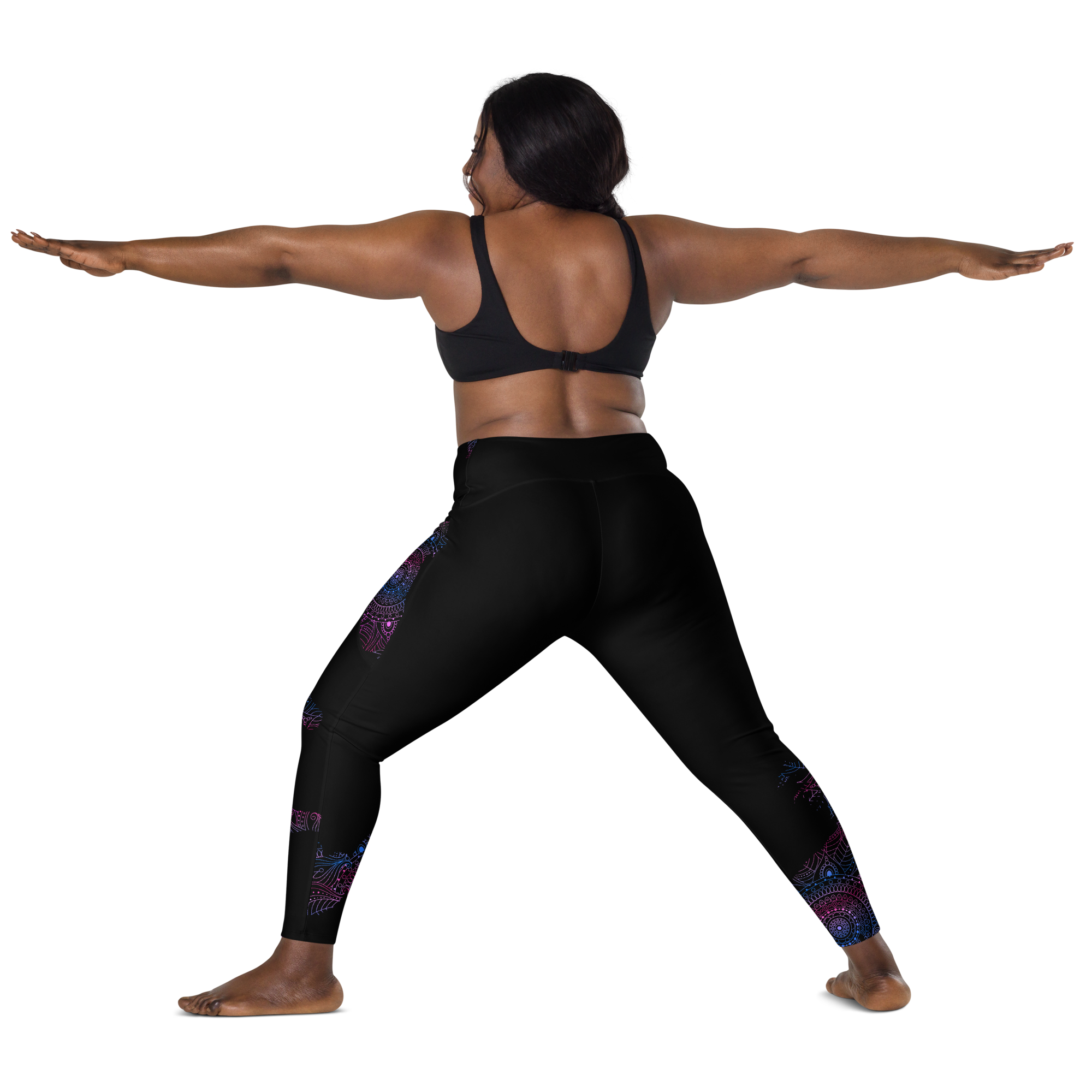 Blue Mandala Horse Leggings with Pockets
