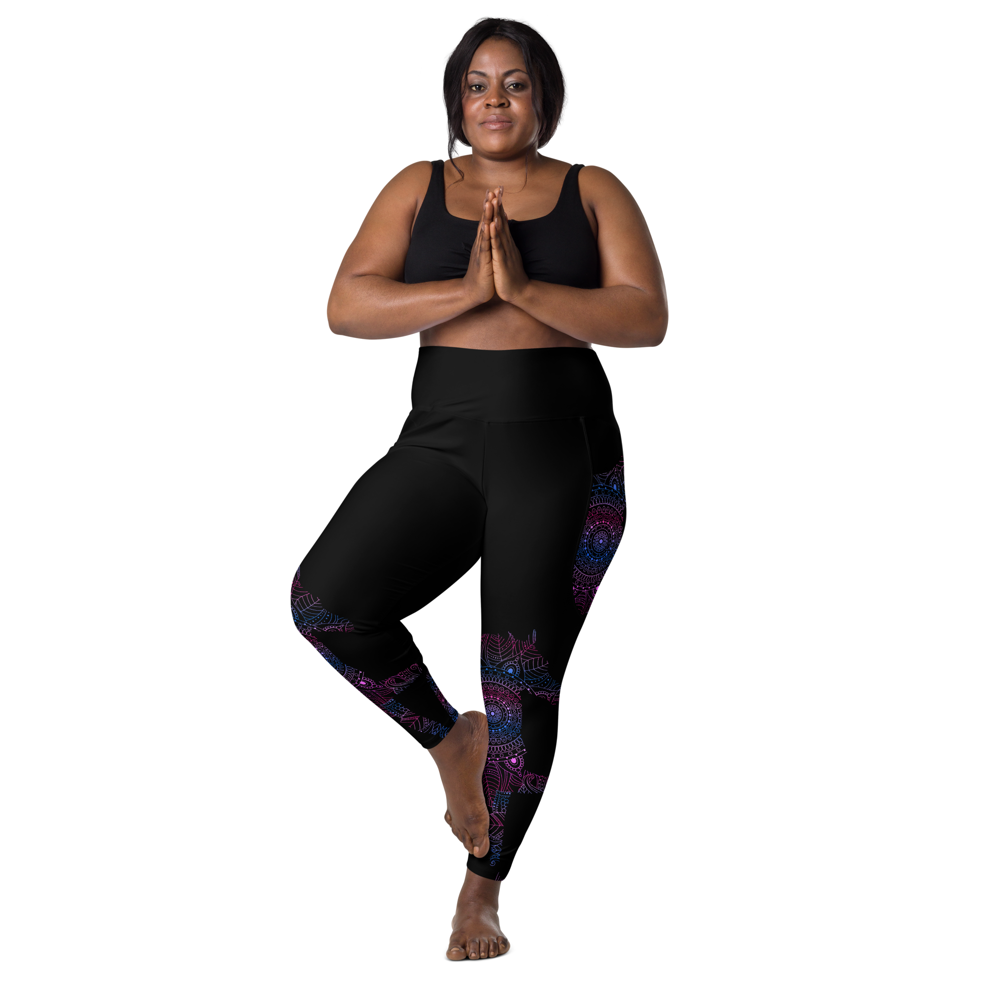 Blue Mandala Horse Leggings with Pockets