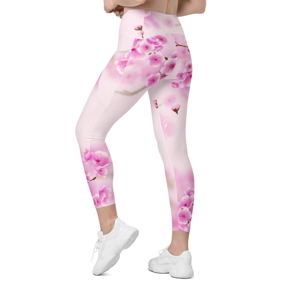 Spring Blossom Leggings With Pockets