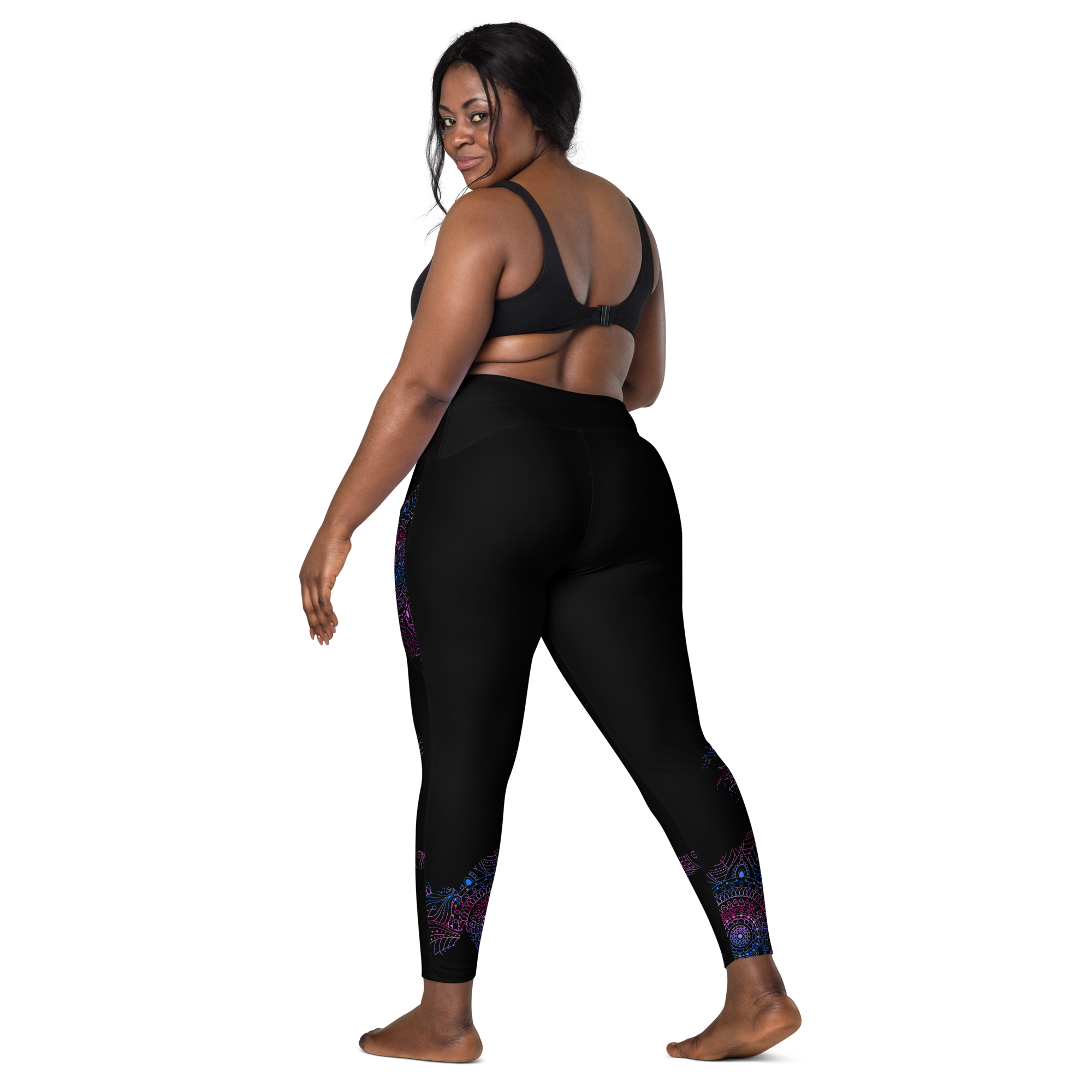 Blue Mandala Horse Leggings with Pockets