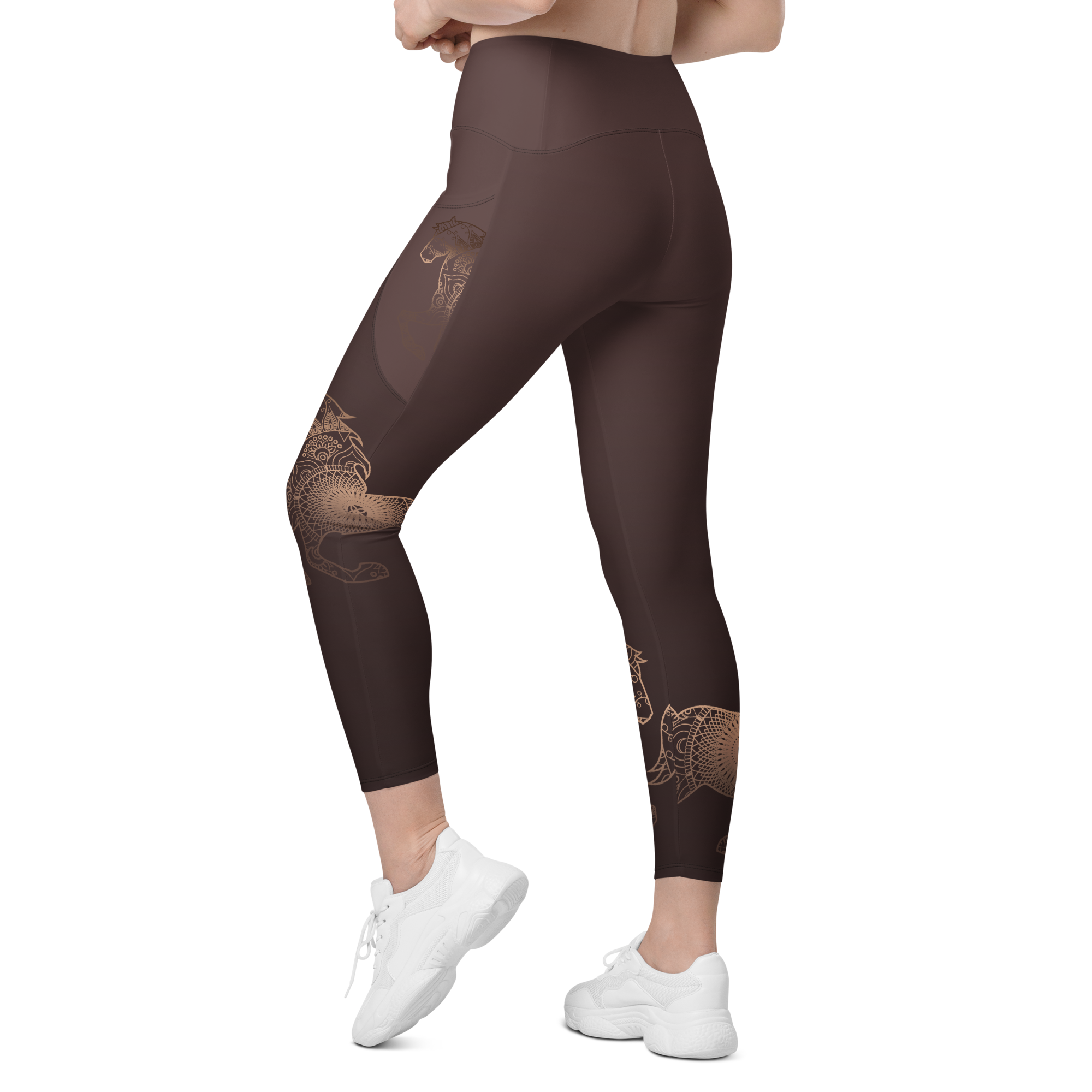 Gorgeous Gold Horse Leggings with pockets