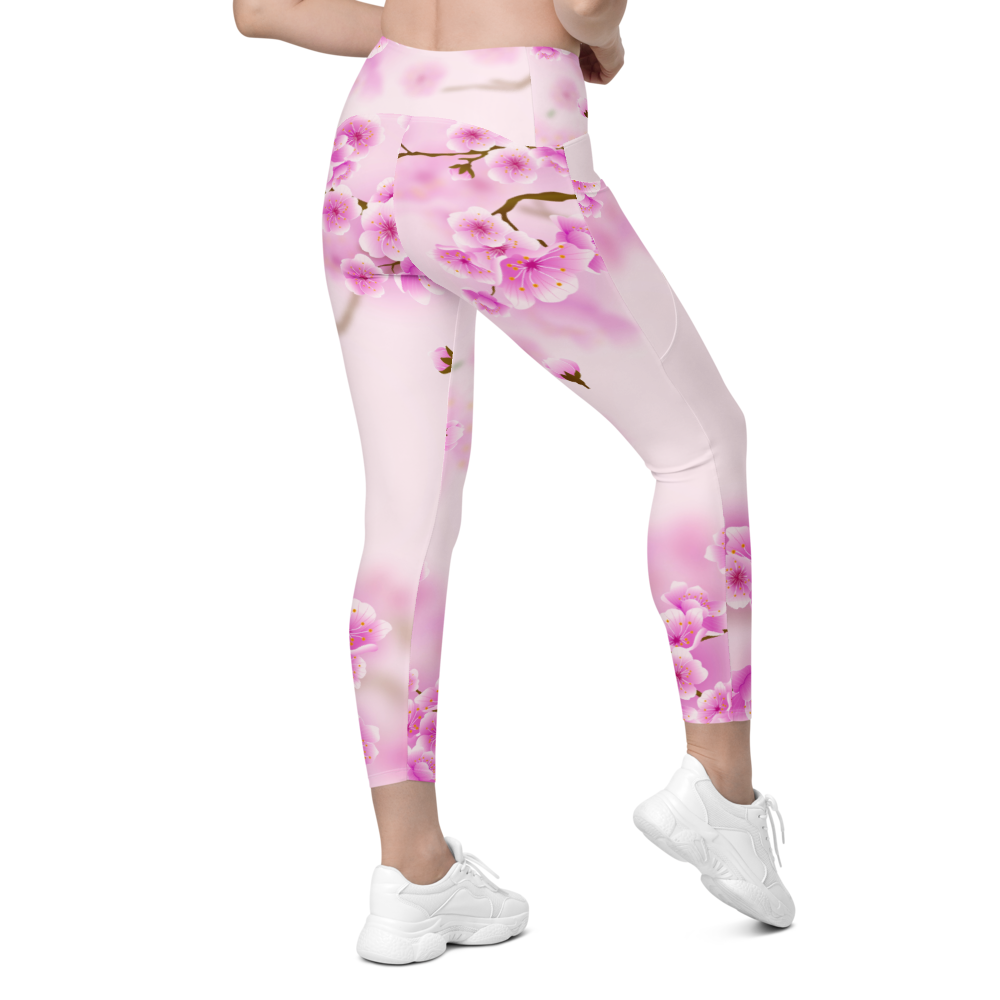 Spring Blossom Leggings With Pockets