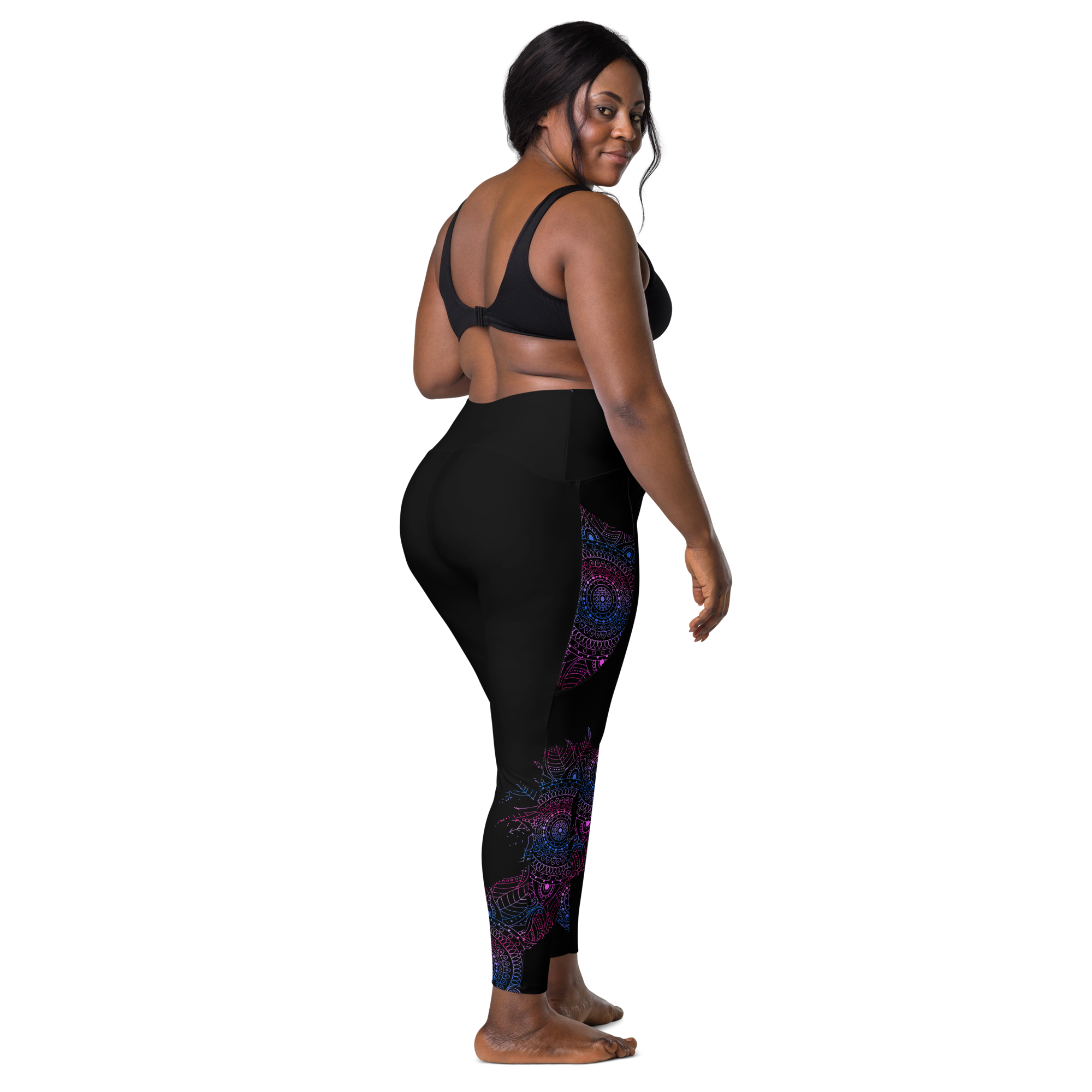 Blue Mandala Horse Leggings with Pockets