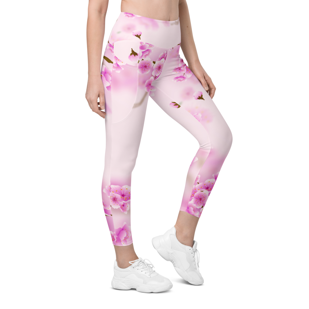 Spring Blossom Leggings With Pockets