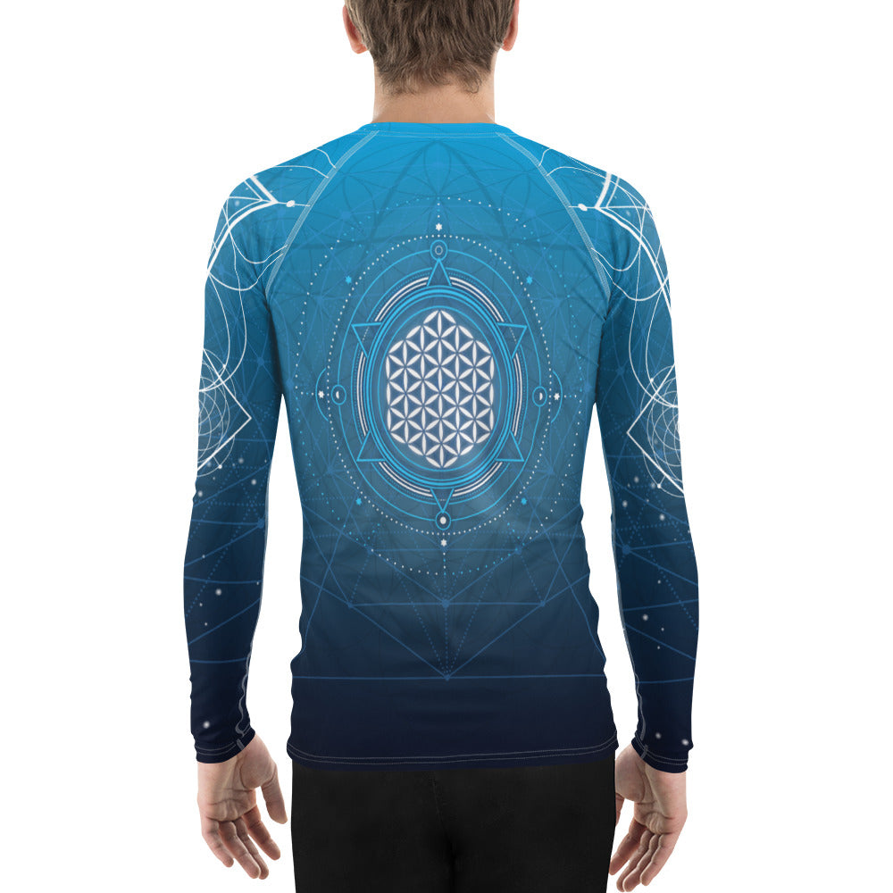 Peter Lee Thomas Blue Sacred Geo Men's Rash Guard
