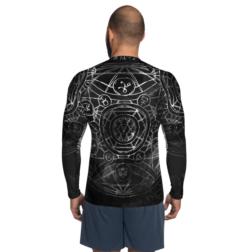 Peter Lee Thomas Sacred Geometry Black Men's Rash Guard