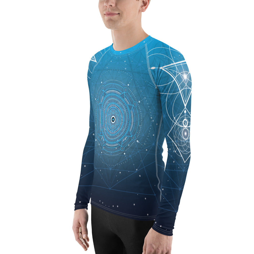 Peter Lee Thomas Blue Sacred Geo Men's Rash Guard