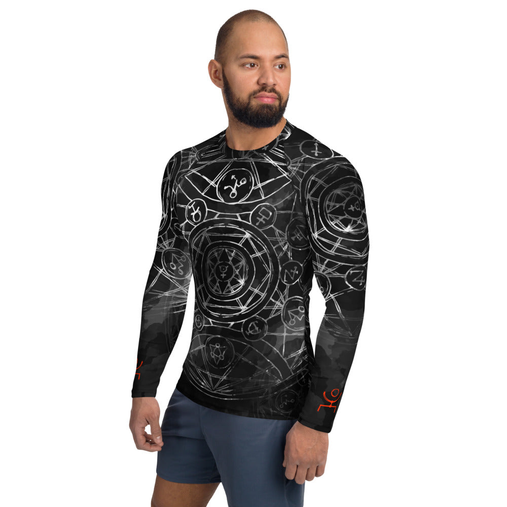 Peter Lee Thomas Sacred Geometry Black Men's Rash Guard