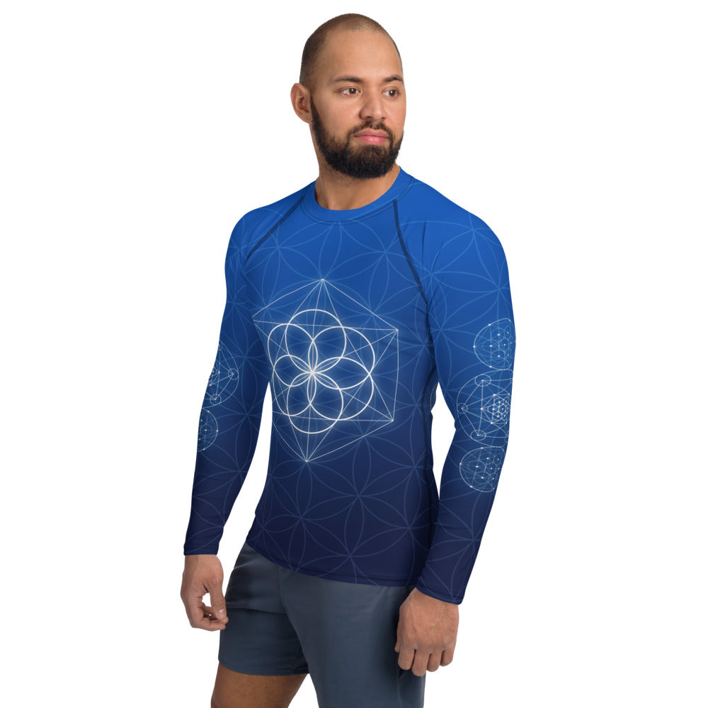 Peter Lee Thomas - Blue Sacred Geometry Men's Rash Guard