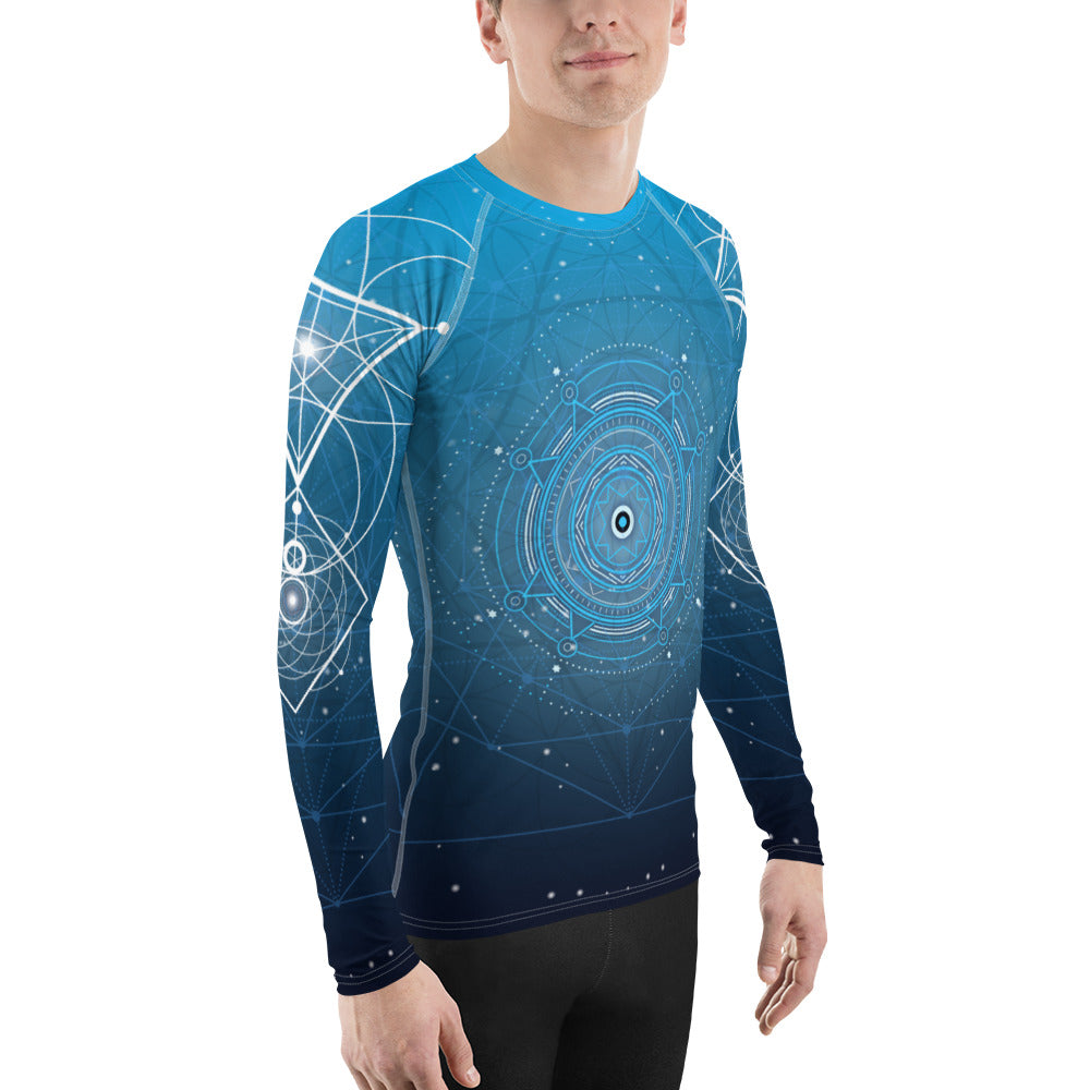 Peter Lee Thomas Blue Sacred Geo Men's Rash Guard