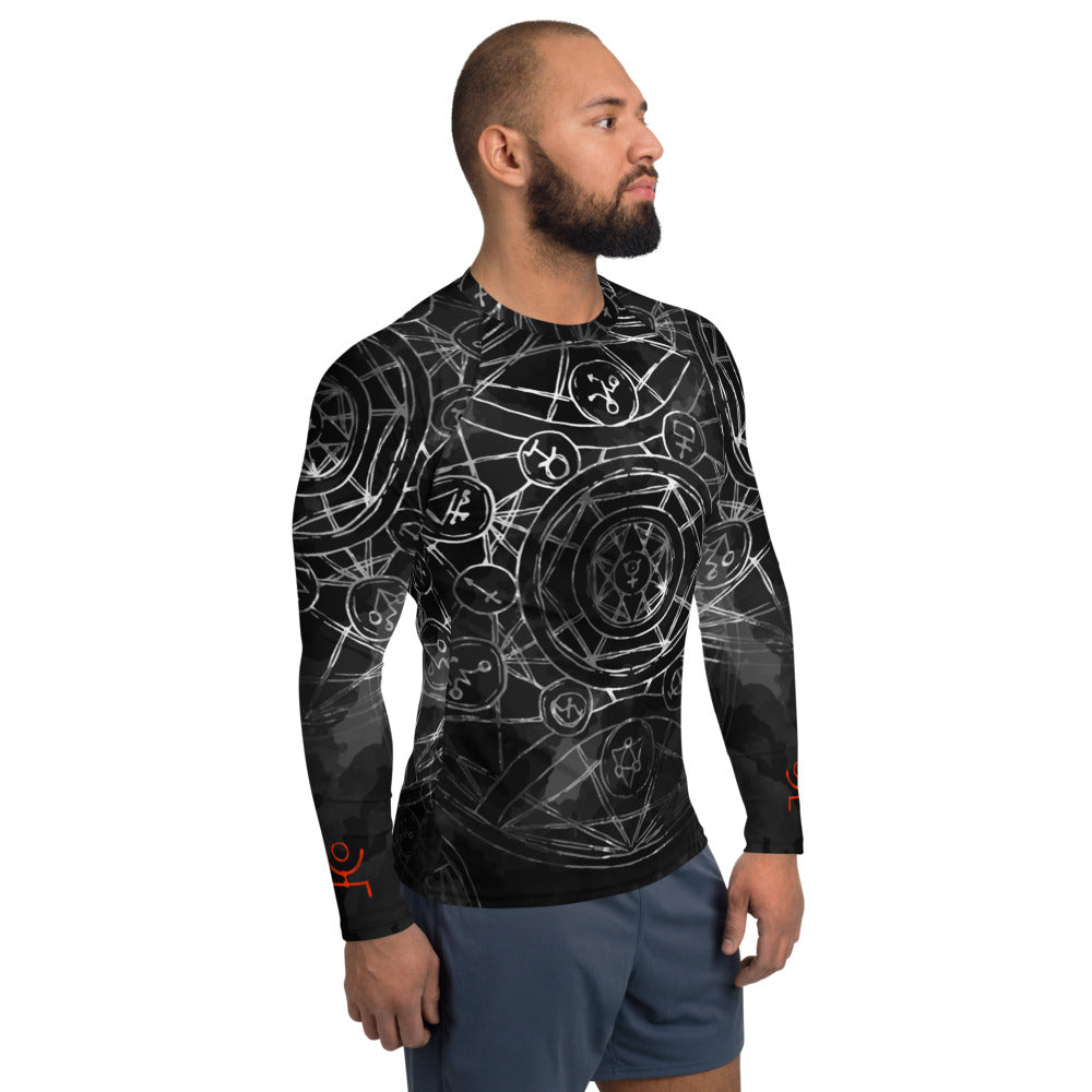Peter Lee Thomas Sacred Geometry Black Men's Rash Guard