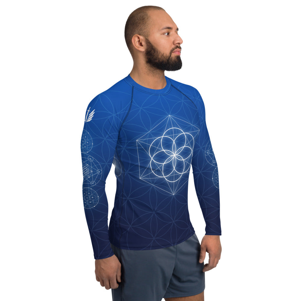 Peter Lee Thomas - Blue Sacred Geometry Men's Rash Guard