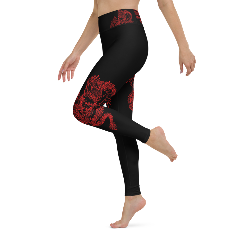 Double Dragon High Waist Womens Yoga Leggings