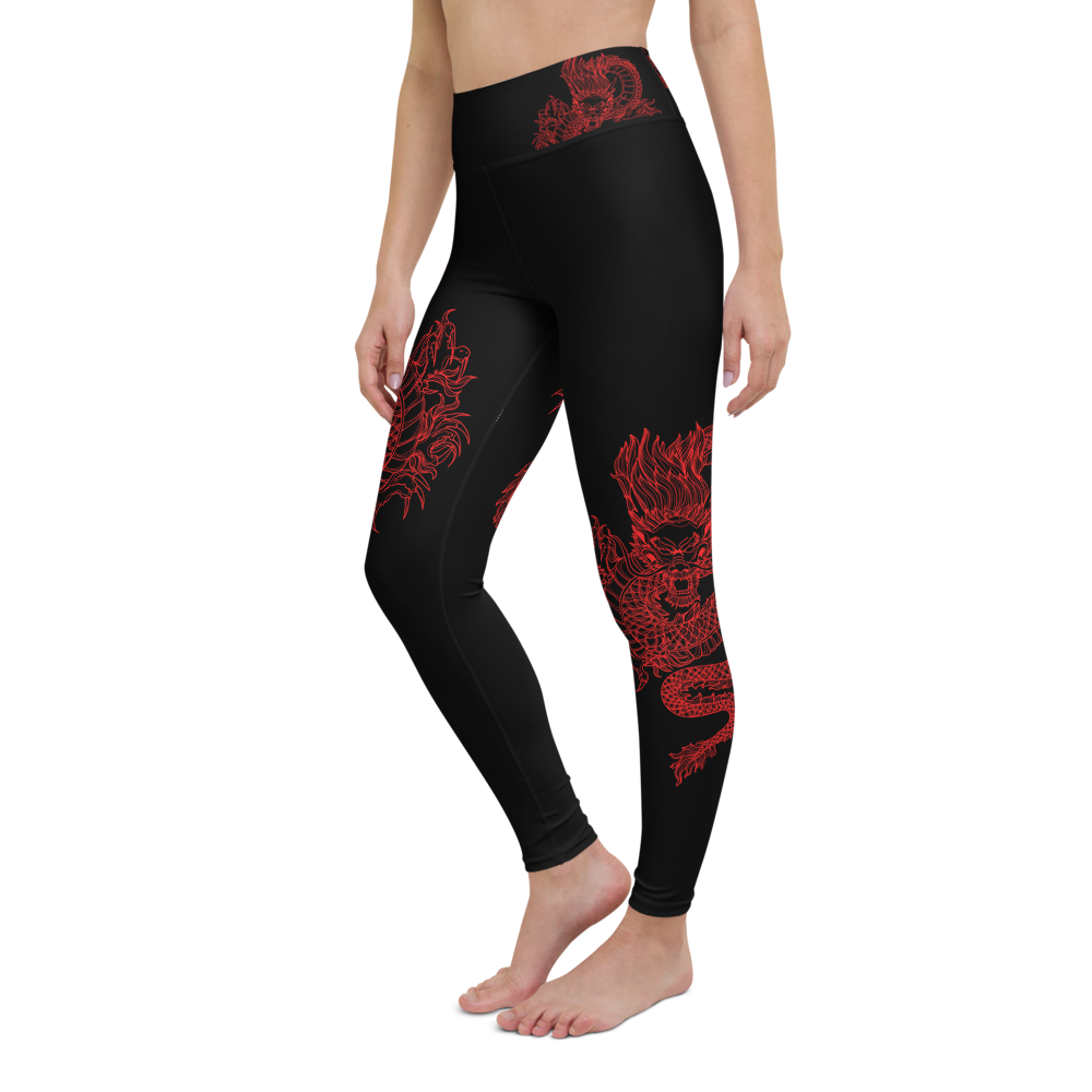 Double Dragon High Waist Womens Yoga Leggings