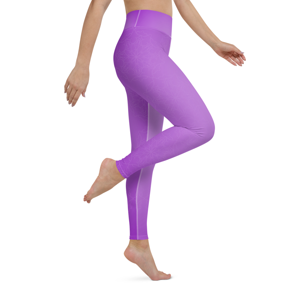 Lavender Mandala High Waist Womens Yoga Leggings