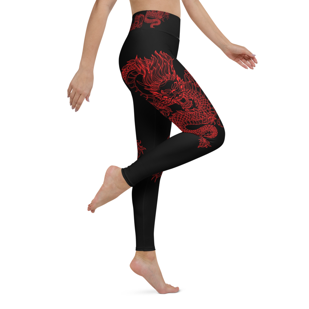 Double Dragon High Waist Womens Yoga Leggings