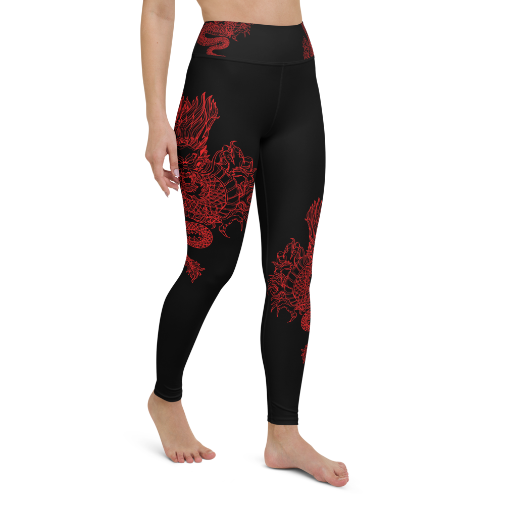 Double Dragon High Waist Womens Yoga Leggings