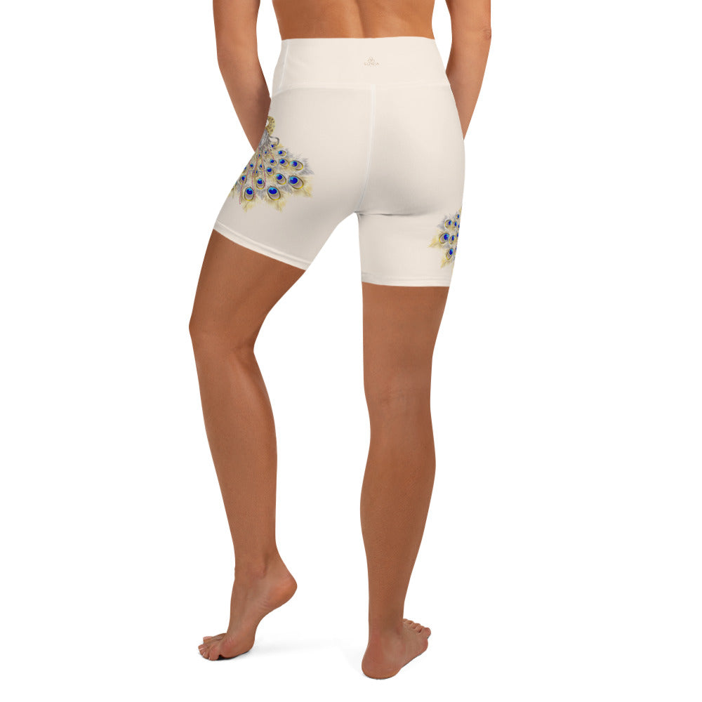 Peacock High Waist Yoga Shorts