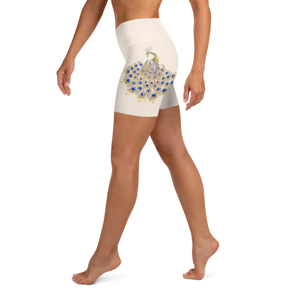Peacock High Waist Yoga Shorts