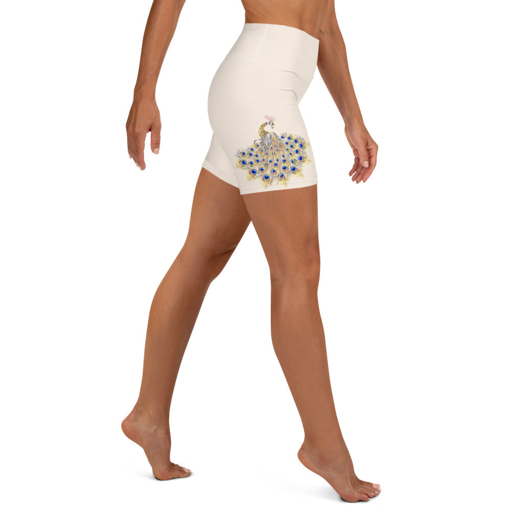 Peacock High Waist Yoga Shorts