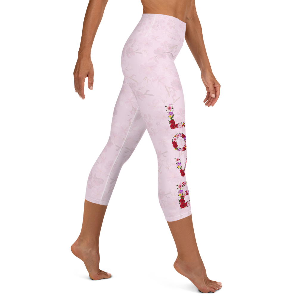 Love Womens High Waist Yoga Capri Leggings