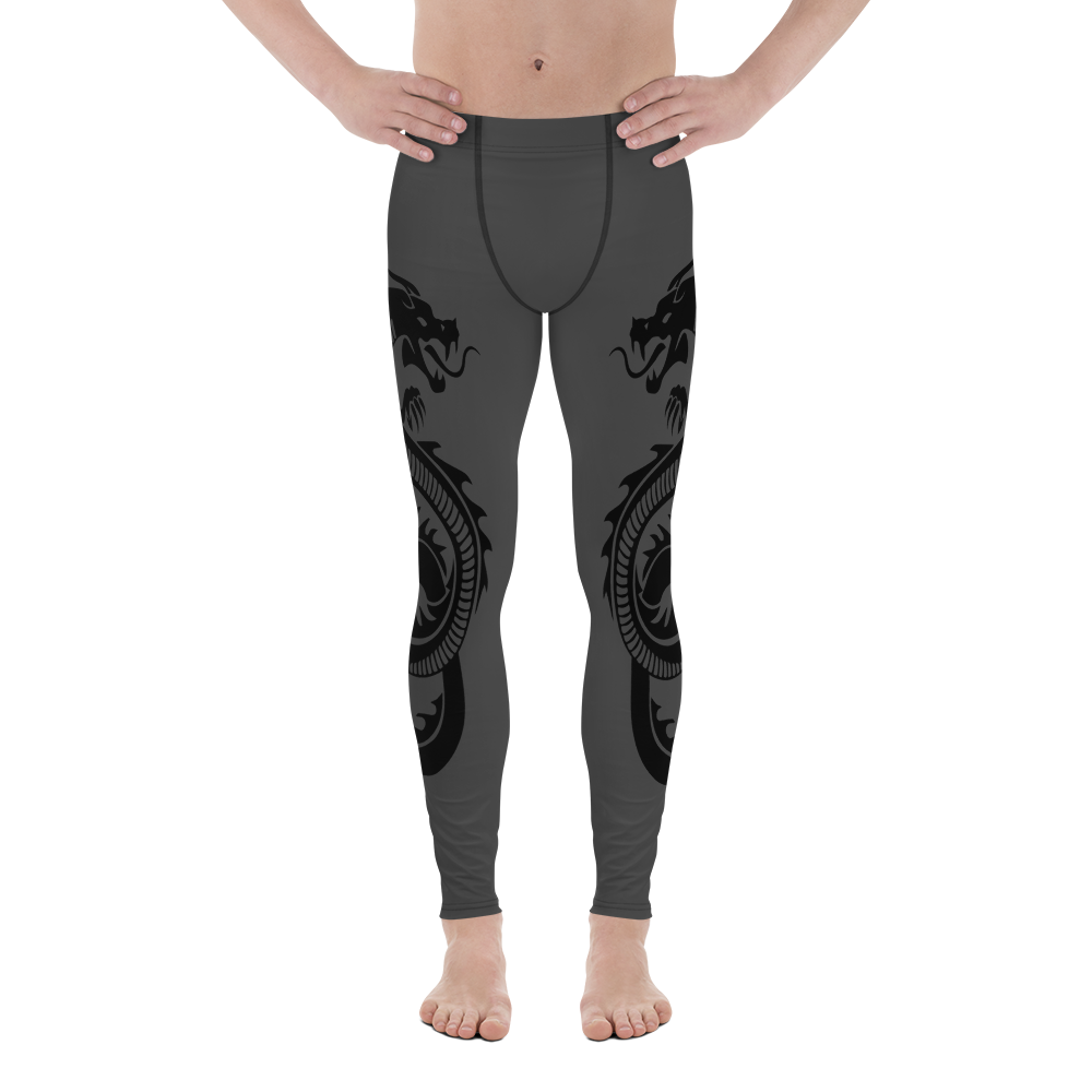 Black Double Dragon Men's Leggings