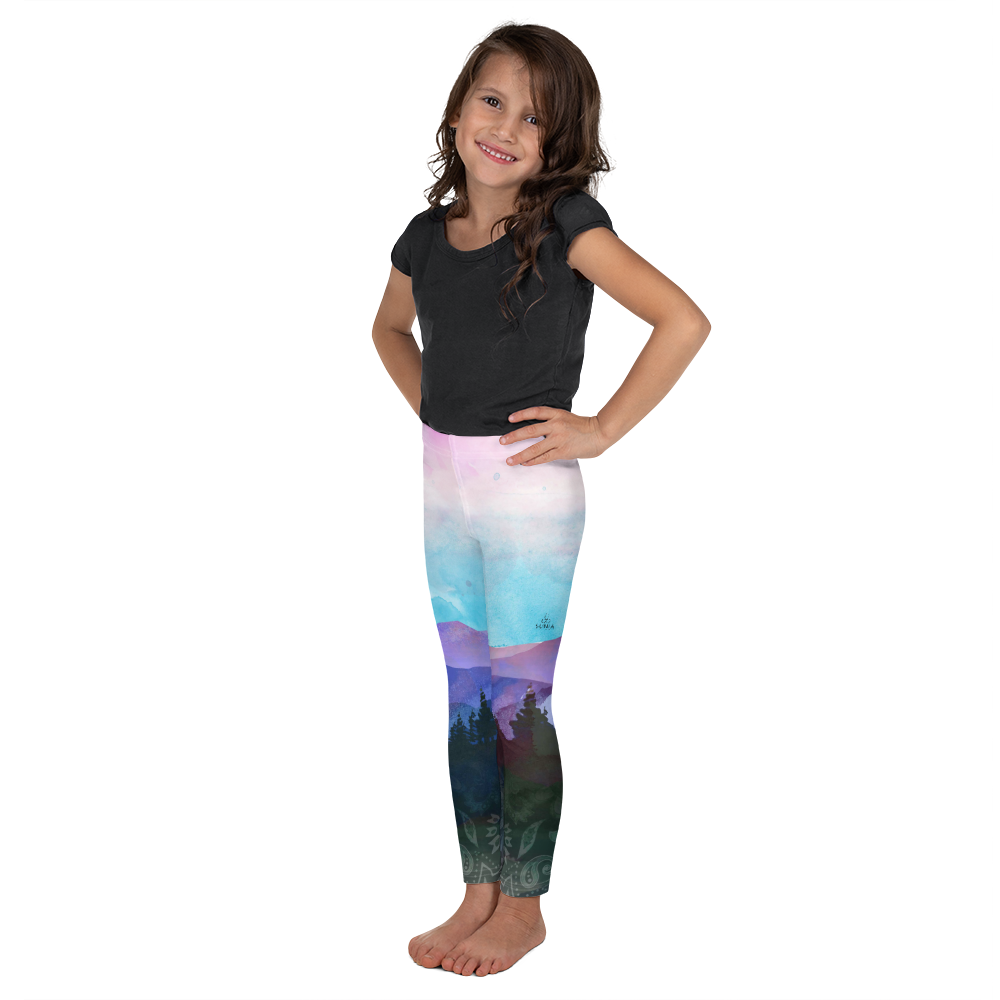 Shades of Nature (original watercolor art) Kid's Leggings