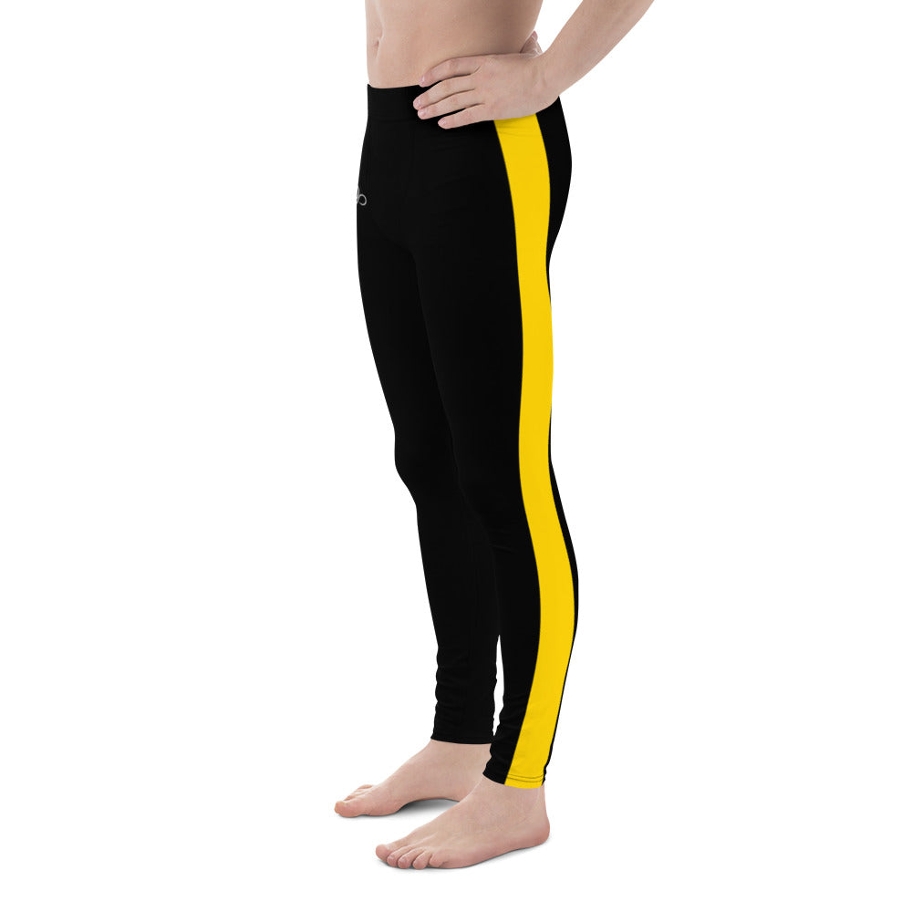 Dragon Yellow Striped Men's Leggings