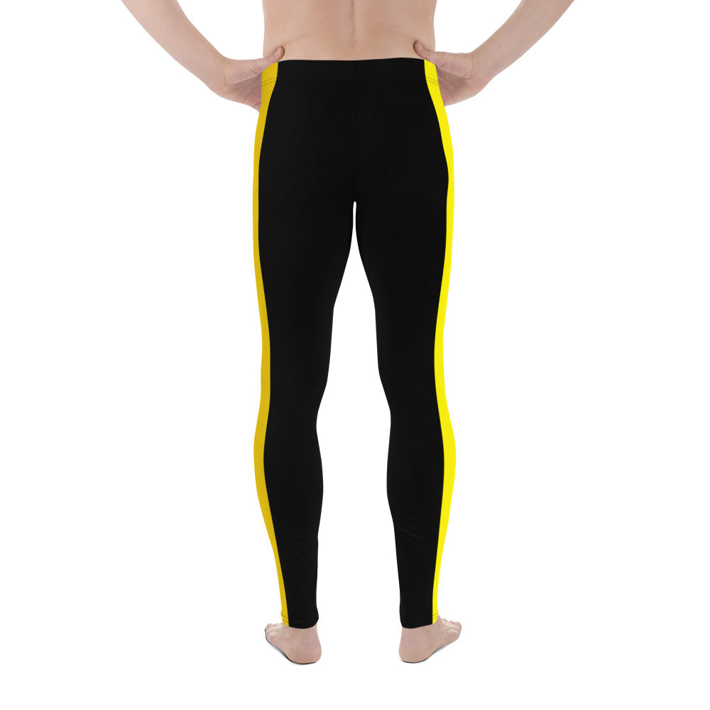 Dragon Yellow Striped Men's Leggings